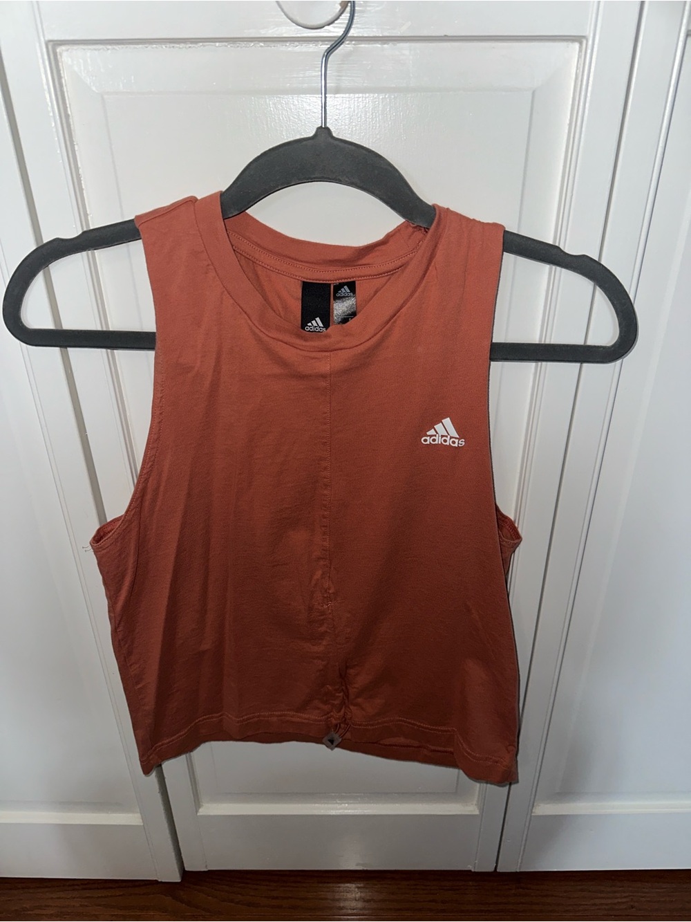 Adidas Rust-Colored Sleeveless Crop Athletic Tank